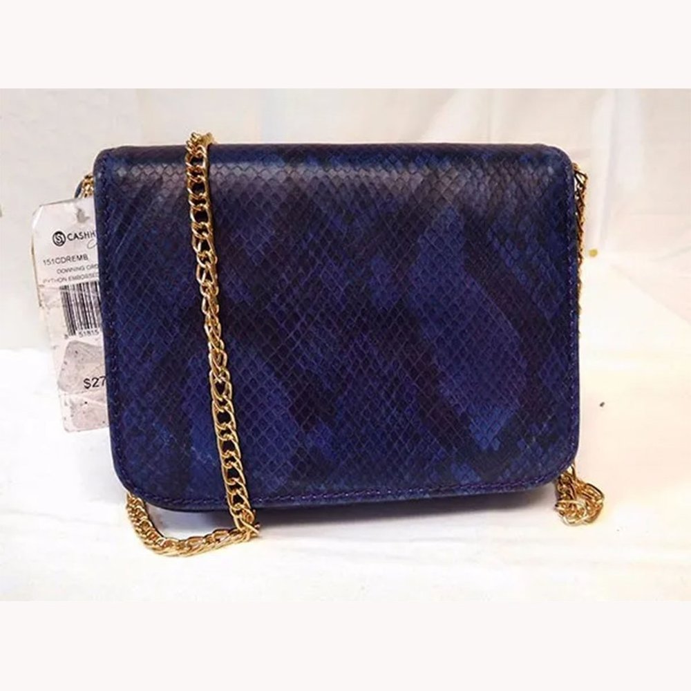 Authentic Cashhimi Python Embossed Leather Cross-… - image 3